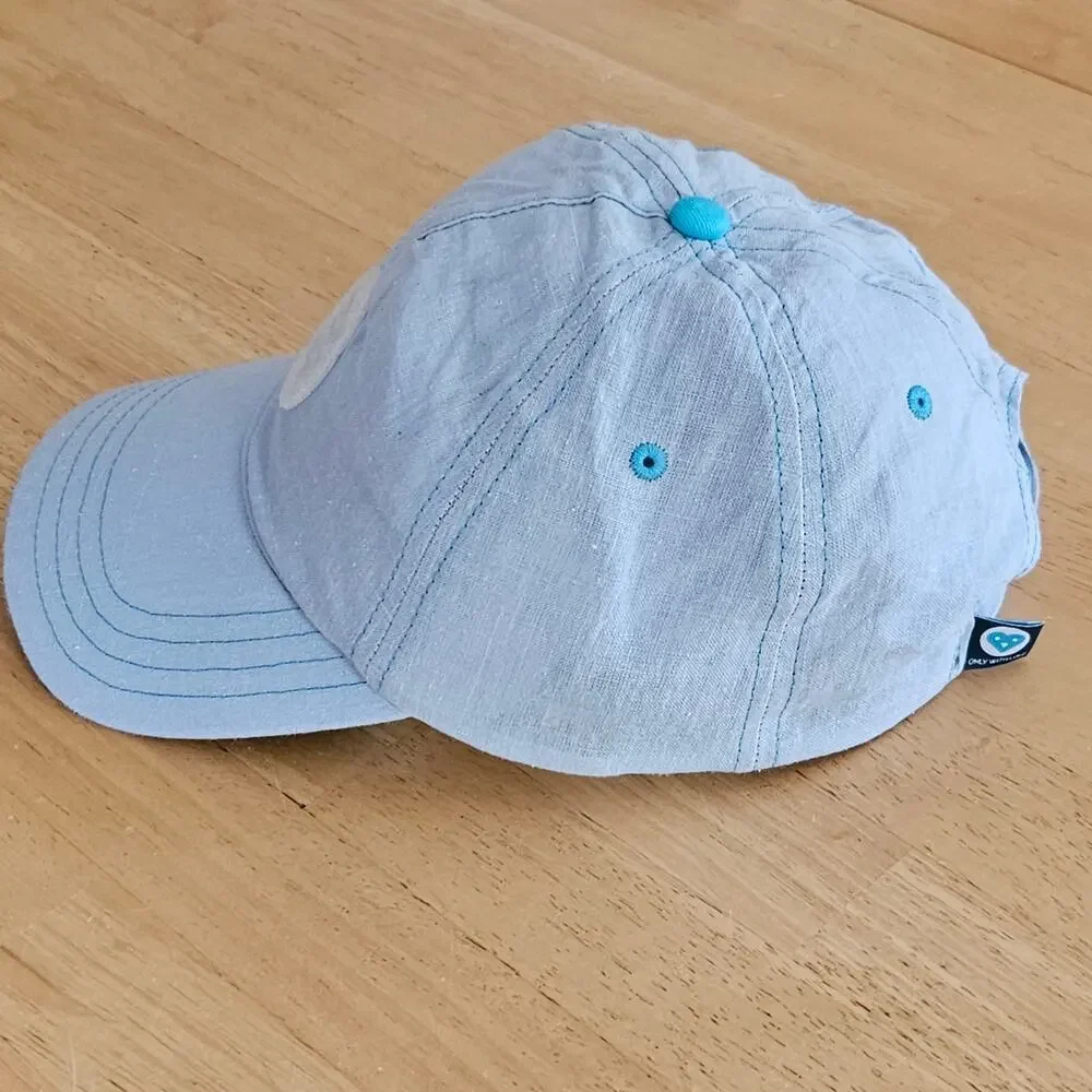Only With Love Adult Hemp & Cork Baseball Cap NWOT Light Blue